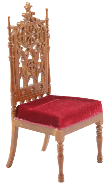 Puppenhaus Rote Walnuss Jacobean Seite Stuhl Jbm Miniatur Esszimmer MöBel-image