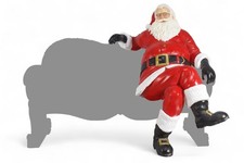 Large Santa Claus Statue Sitting on Christmas Bench Life Size Statue Indoor Out