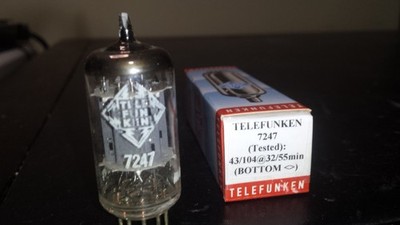   TELEFUNKEN 7247 12DW7 Ribbed Plates Tube TV-7  Tested Near NOS!! Very Strong 