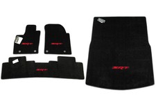 2016-2026 Durango Red SRT Floor Mats Full Set USA Made 32oz Black/White Binding
