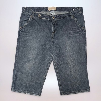 Vintage Y2K Z. Cavaricchi Faded Dark Wash Cropped Button Jean Capri Plus Size 20