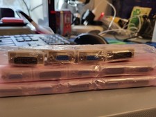 DVI-I 24 5 Pin Male To 15 Pin VGA Female Adapter Convertor. Lot of 14. Pre-Owned