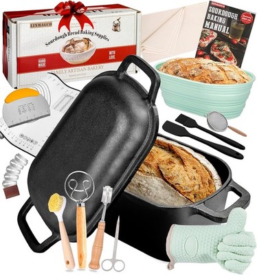 Dutch Oven Bread Baking-Sourdough Bread Baking Supplies Starter Kit Bread Pan 