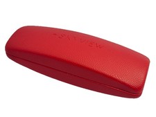 NEW Skyview Red Hard Clamshell Eyeglasses Case With Spring Hinge Cleaning Cloth