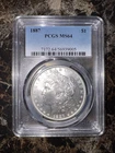 1887 Morgan Silver Dollar MS64 PCGS
