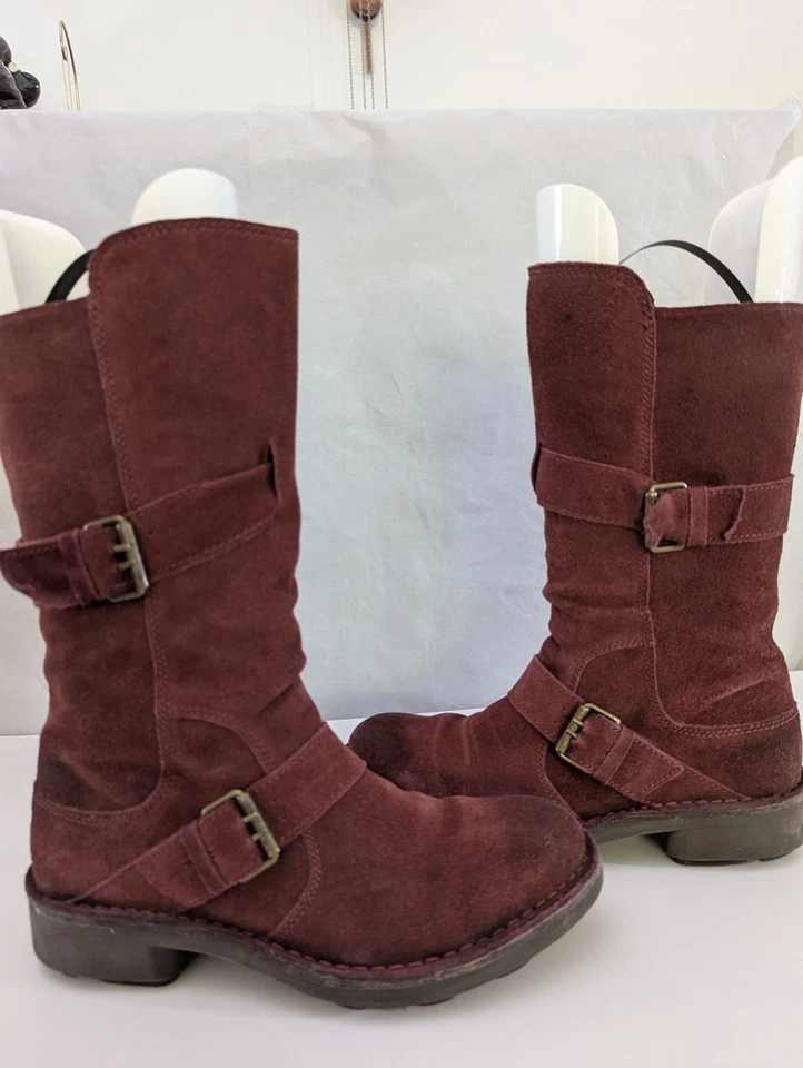 Botas Fly London Mid Pantorrilla Gamuza Aceite Vino EU 39 Caja Original Motociclista Comodidad Foto 4 de 4