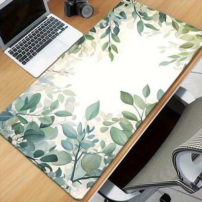 40*90cm XXL Green Plant Border Design Mouse Pad - Rubber Base, Multifunctional G