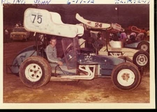 JOHN KLING #75 SPRINT CAR-AUTO RACING PHOTO-1972 