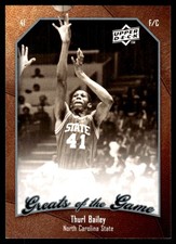 Thurl Bailey 2009-10 Upper Deck Greats of the Game #49 NC State Wolfpack