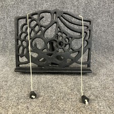 Antiguo soporte ajustable negro de hierro fundido de colección para libro de recetas música bíblica
