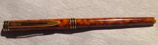 Vintage Waterman Executive Brown Marble Fountain With 18k Gold Fine Nib 