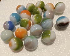 Vintage lot of Glass Toy Marbles Mixed Colors Swirl Style Machine Made