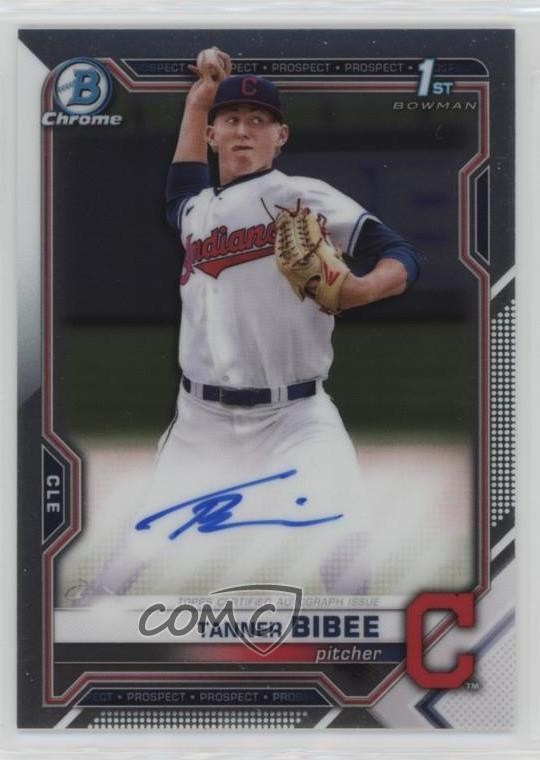 2021 Bowman Draft Chrome Draft Pick Auto Tanner Bibee #CDA-TBI Auto v9t