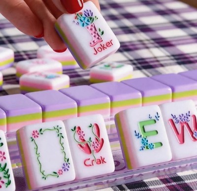 2026  Purple countryside American Mahjong Game Set, 160 Mah Jong Tiles