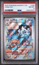 2025 POKEMON HOLIDAY CALENDAR #190 VANILLISH, English card, PSA 8