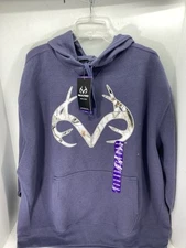 Realtree Hoodie Sweatshirt Men Size 2XL Gray Graphic Logo Pullover Cotton NWT
