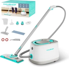 HAUSHOF Steam Cleaner with 1.5L Large Tank & Wheels 4 Bar Portable Steam Cleaner