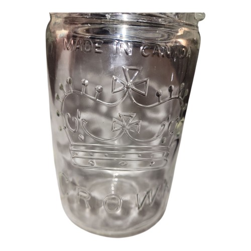 Vintage Glass Crown Jar Crown Glass Lid - Picture 4 of 8