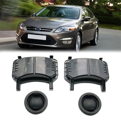 4Pcs Black ABS Car Front Headlight Lamp Dust Cap For Ford Mondeo MK4 2008-2013