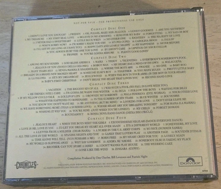 CONNIE FRANCIS - Souvenirs Very Rare Promo Never Available To Public 4CD - Image 2 of 4