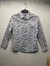 Express Mens Large Slim Fit Floral Button Up Shirt Cotton