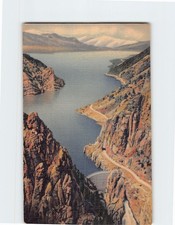 Postcard Shoshone Dam Lake on Cody Road Entrance to Yellowstone National Park