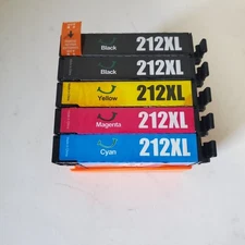 212XL Ink Cartridges 5 Pack For Epson 212 WF-2830 WF-2850 XP-4105 XP-4100 XL