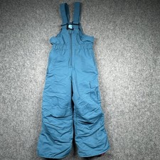 Iceburg Bib Snow Pants Kids S 4/5 Puffer Zipper Front Adjustable Straps Green