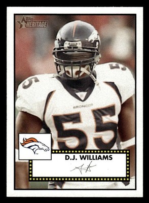 2006 Topps Heritage #186 D.J. Williams Card Denver Broncos