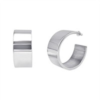 Creolen Breit 925 Silber 35Mm Vierkantrohr Statement Damen - Silverly