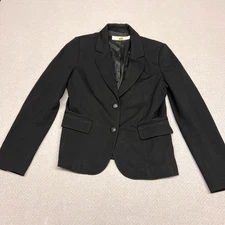 Boston Proper Blazer Womens 10 Black Two Button Jacket Formal Classic