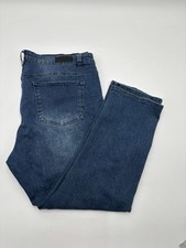 Kenneth Cole Men  s Straight Fit Jeans 38x30 Blue Denim Classic Casual