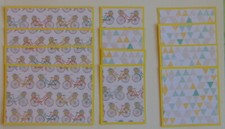  2329 ANY OCCASION BICYCLE FLOWERS SPRING SCRAPBOOK PAGE MAT SET EPHEMERA TONYA