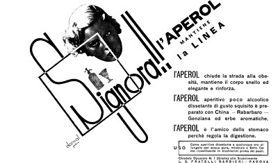 ADVERTISEMENT 1934 APERITIF SELZ LADY OBESITY LINE BARBERS PADOVA 