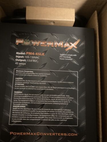 PowerMax PM4-45LK Black 45AMP AC To DC Converter Charger. Brand New 50% off.