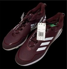 Adidas Icon 7 Metal Baseball Cleats Burgundy Red White 