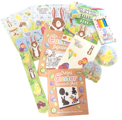 12 Easter Treats Toy Loot Party Bag Fillers Kids Hunt Prize UK