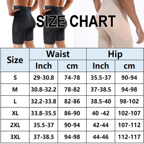 Mens Padded Underwear Pants Hip Butt Lift Boxer Shorts Tummy Control Body Shaper - Picture 2 of 38