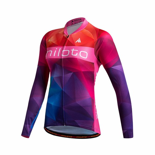 Miloto Women's Long Sleeve Cycling Jersey Top Ladies Bike Cycle Shirt S-XXXL - Picture 14 of 37