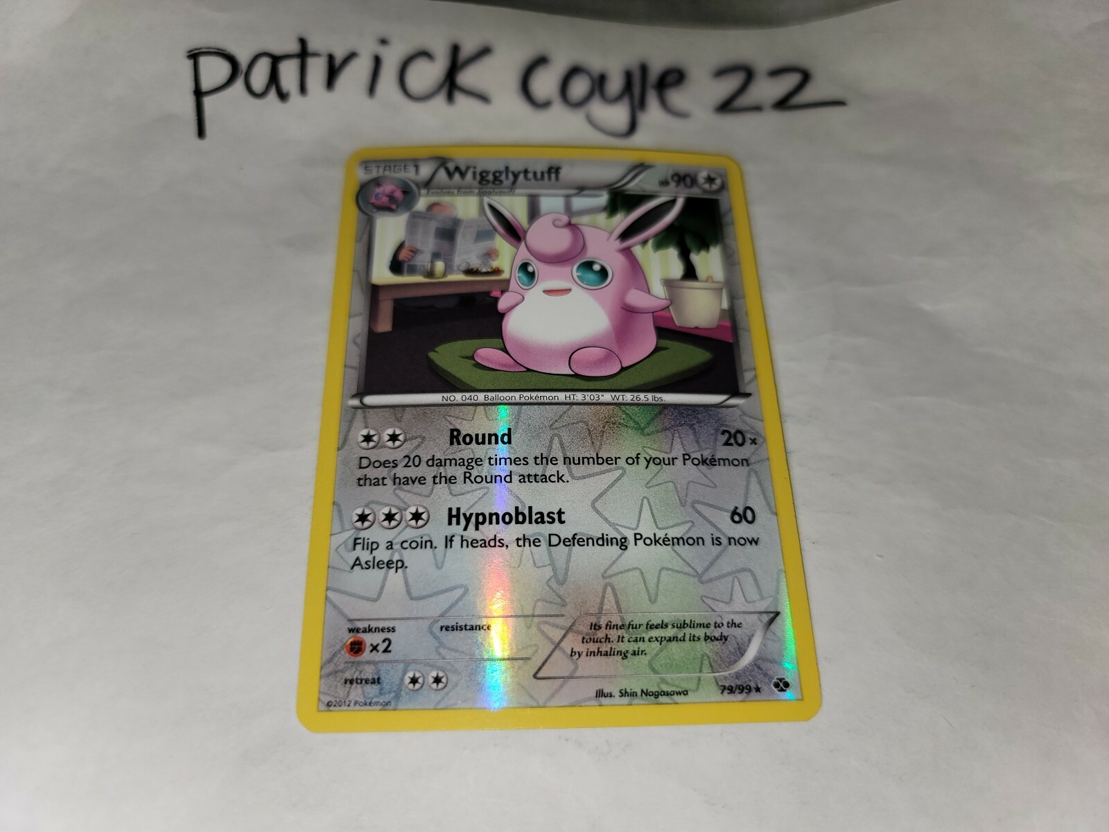 Wigglytuff Reverse Holo Rare Black & White Next Destinies 79/99 VLP