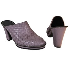 Women's Donald J Pliner 'Busy" Italy Purple Woven Leather Heeled Mule Sz 7M