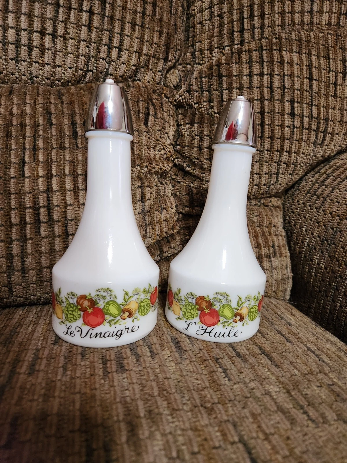 Vintage Spice Of Life Oil Vinegar Cruets Bottles Gemco L'Huile Le Vinaigre USA