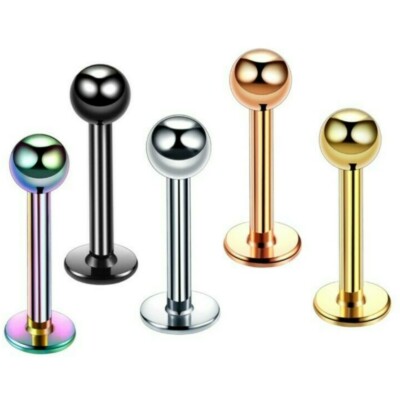 6MM-25MM LABRET PIERCING TRAGUS HELIX MADONNA ROSEGOLD LIPPENPIERCING GOLD RING