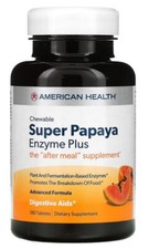 Image of AMERICAN HEALTH Super Papaya Enzyme Plus, 180 Chewable Tablets, & Bromelain, UK