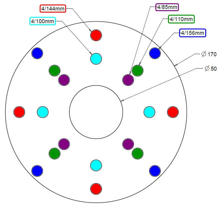 Kit conversión ruedas delanteras Honda TRX90 a 400EX (también se convierte a Yamaha 4/156) Foto 4 de 4