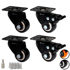Transport Castors Set Furniture Castors Swivel Castor with Brake Castor Set Orange/Black