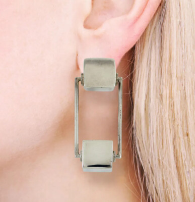 Vintage ACME Studio ''SPINNER'' Sterling Silver Earrings by ADRIAN OLABUENAGA NEW