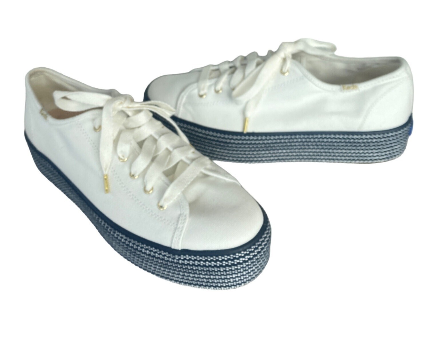 Keds Women's Triple Up Webbing Canvas Sneaker Women's 10 White Navy image 9