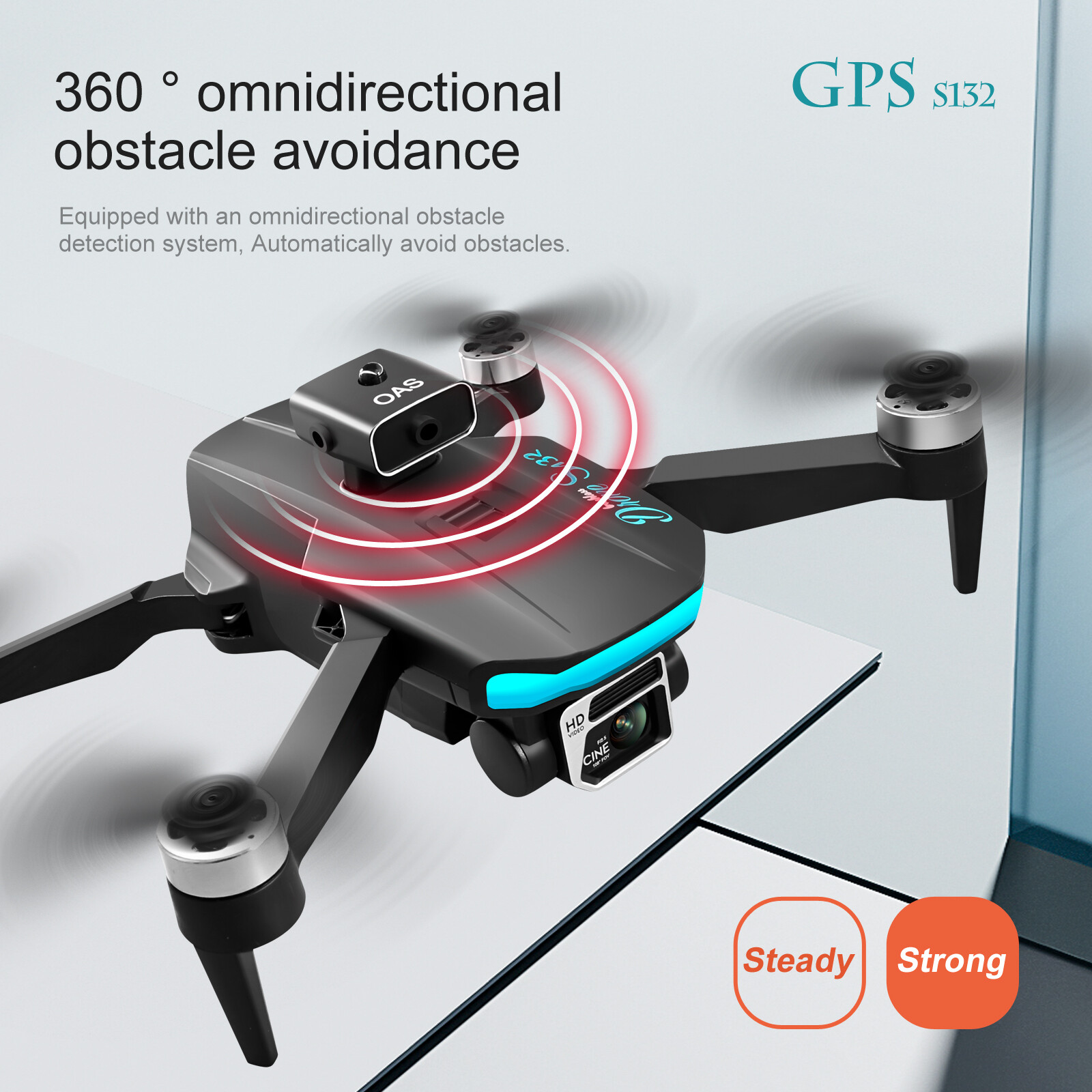5G GPS Drone Pro with HD Brushless Dual Camera Drone WiFi FPV Foldable 360°Avoid-image
