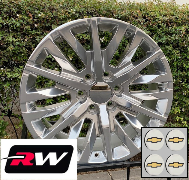 22 x9" inch Chevy Avalanche Replica Rims Wheels Polished Premier Denali ...